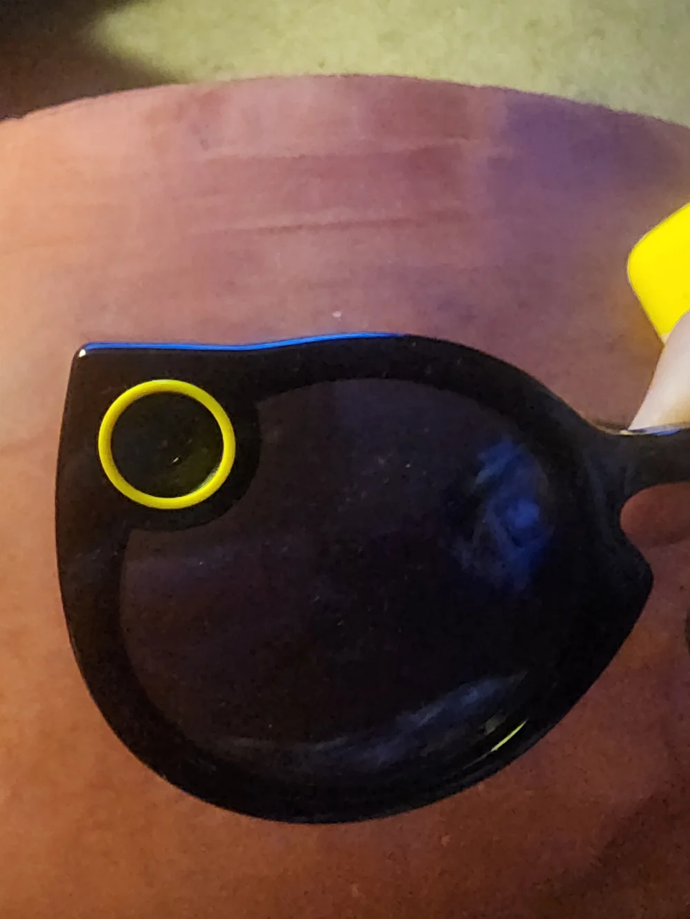 Snap Black Sunglasses with Yellow Accents and Case